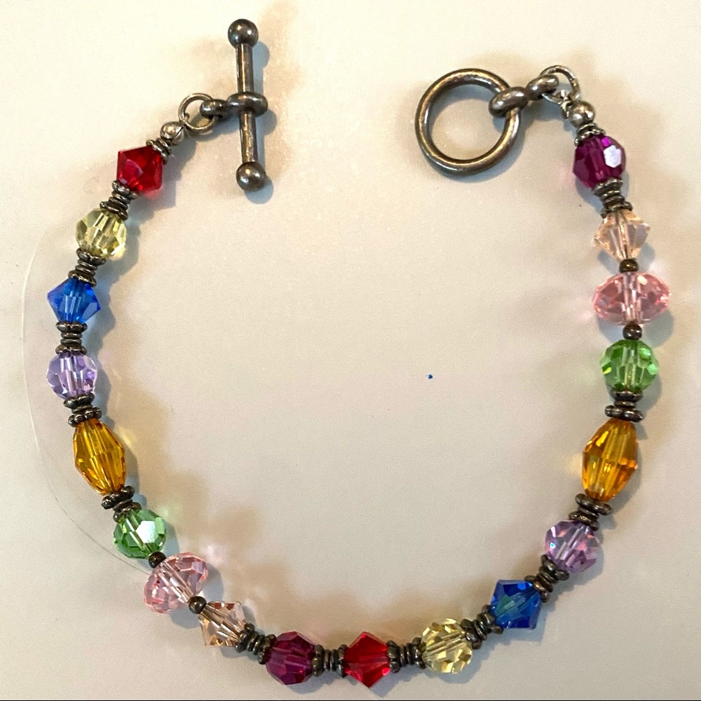 Glass Beaded Bracelet Toggle Clasp